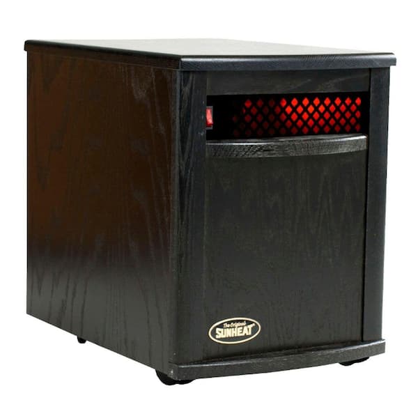 SUNHEAT 17.5 in. 1500-Watt Infrared Electric Portable Heater with Cabinetry - Black-DISCONTINUED