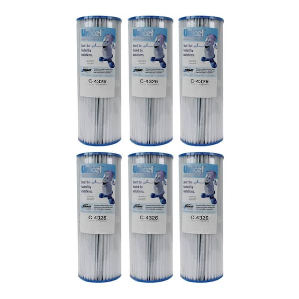 Unicel 4.94 in. Dia 25 sq. ft. Pool Replacement Filter Cartridge (6-Pack)