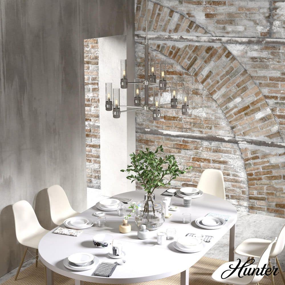 River Mill Brushed Nickel 9-Light 2-Tier Chandelier