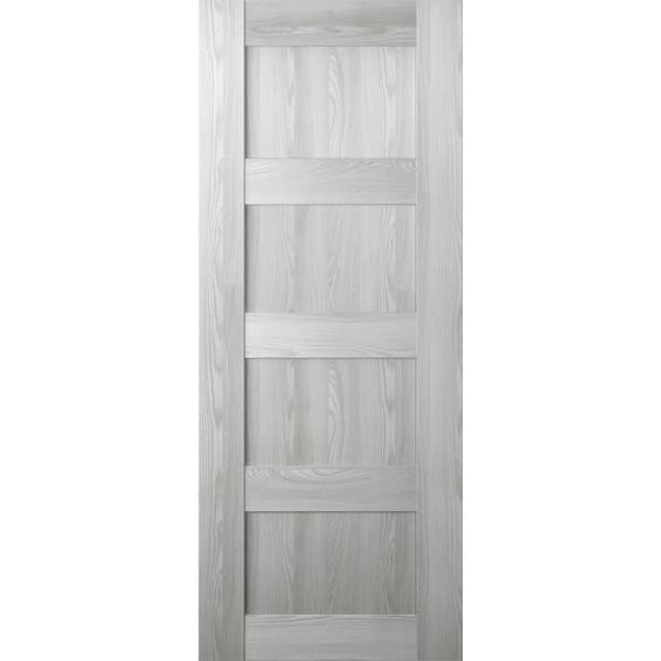 Belldinni 18 in. W x 80 in. H x 1-3/4 in. D 1-Panel Solid Core Vona Ribeira Ash Prefinished Wood Interior Door Slab