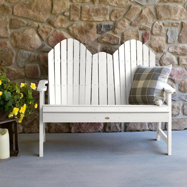 Highwood Hamilton 4ft 2-Person White Recycled Plastic Dining Height Bench