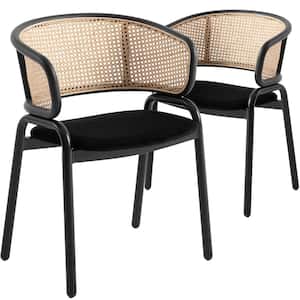 Ervilla Black Velvet Dining Chair Set of 2