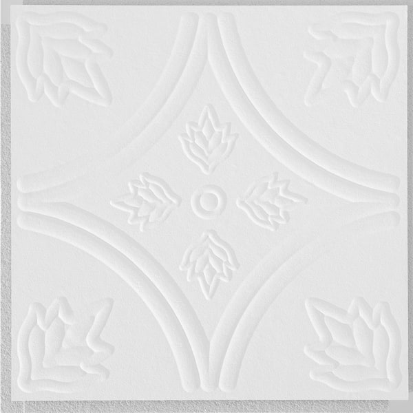 Armstrong CEILINGS Circles 1 ft. x 1 ft. Clip Up or Glue Up Fiberboard Ceiling Tile in White (40 sq. ft./case)
