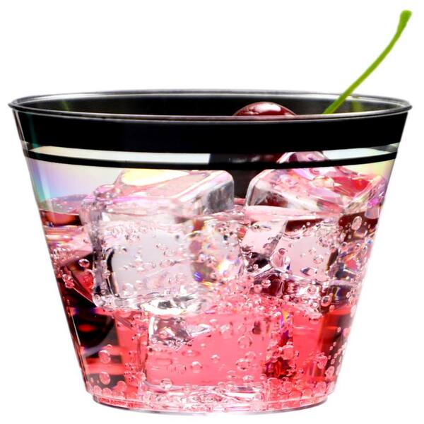 30 Pack 9 oz Small Plastic Cups, Clear Drink Cup Pink Transparent Cups, Mini  Cup