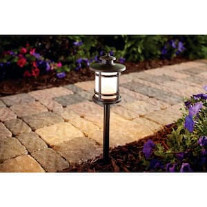 25-Watt Equivalent Oil Rubbed Bronze Integrated LED Outdoor Landscape Path Light with Frosted Shade