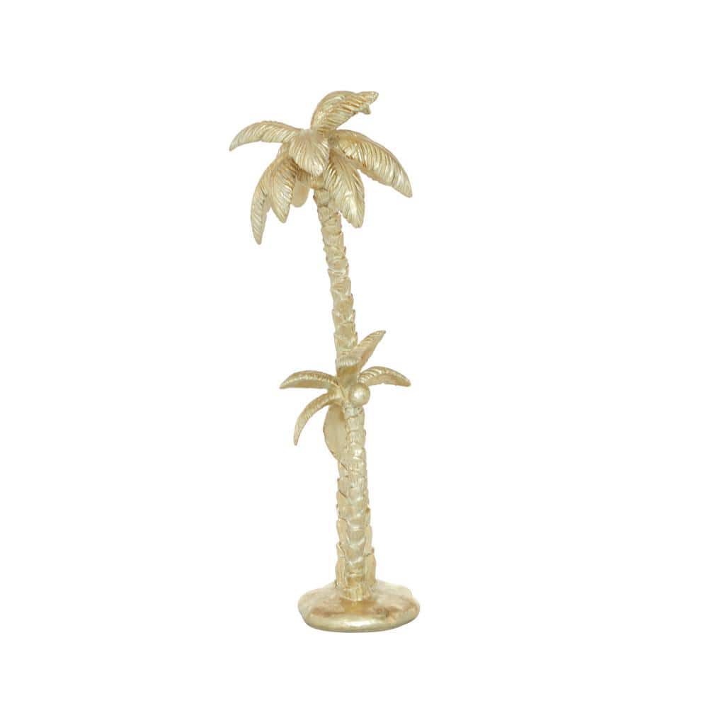 Gold Resin Palm Tree Novelty Sculpture, 7" x 16"