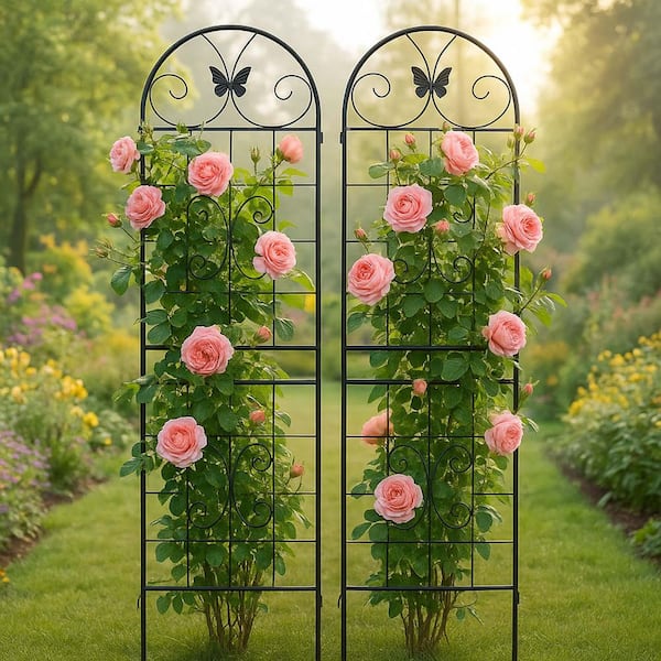 71 In H Metal Garden Trellis Indoor Outdoor Plant Trellis For Climbing 71-in-h-metal-garden-trellis-indoor-outdoor-plant-trellis-for-climbing