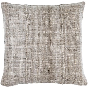 Mud Cloth Gray Woven Down Fill 18 in. x 18 in. Decorative Pillow