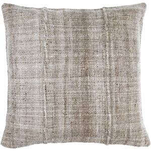 Mud Cloth Gray Woven Polyester Fill 18 in. x 18 in. Decorative Pillow