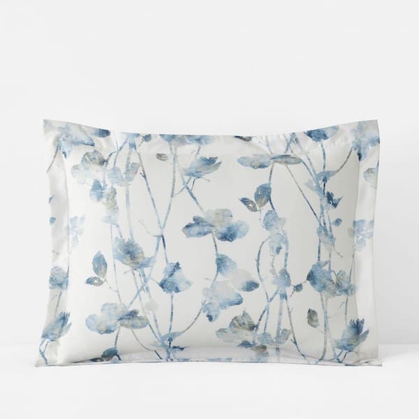 Legends Hotel Garden Leaf Wrinkle-Free Blue Multi Sateen Standard Sham