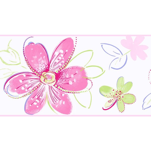 York Wallcoverings Pink, Green, Silver, Purple Floral Prepasted Wallpaper  Border HDYR-CK7703B - The Home Depot