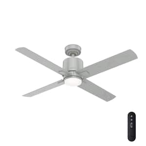Visalia 52 in. Integrated LED Indoor/Outdoor Quartz Grey Ceiling Fan with Light Kit and Remote