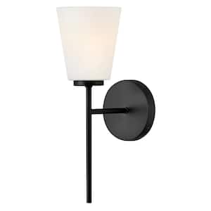 Bri 5.5 in. 1-Light Black Vanity Light