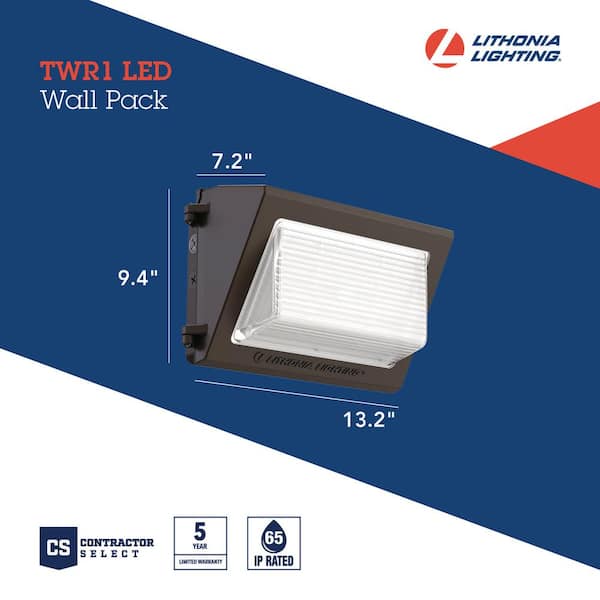 Lithonia WDGE1 LED P2 40K 80CRI VF MVOLT SRM PE DDBXD Architectural LED  Wallpack, P2 Package