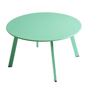 Mint Blue Round Steel Outdoor Coffee Table