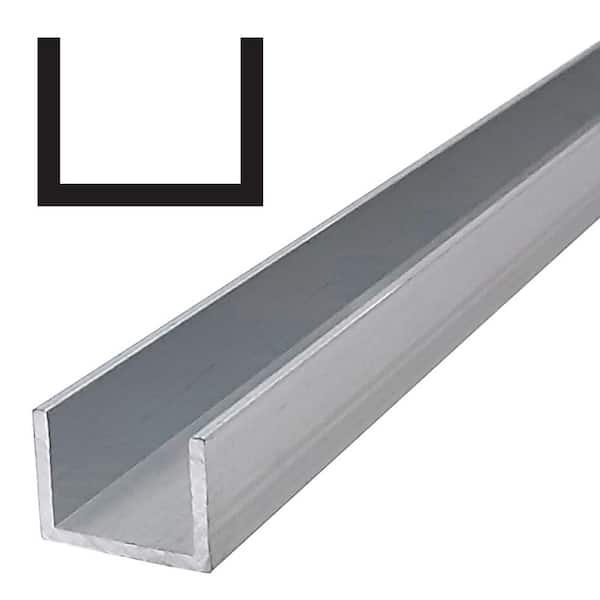 AT 010 3/4 in. D x 1 in. W x 96 in. L Metal Mira Satin Clear U-Channel Drip Cap Moulding Pack (6-Pack)