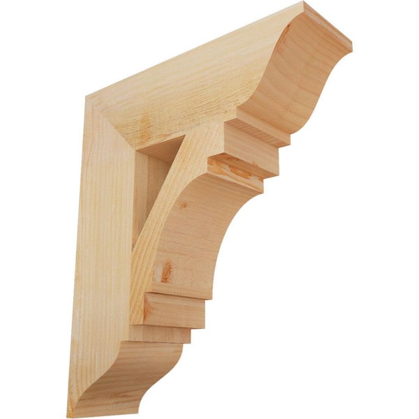 Ekena Millwork 6 in. x 24 in. x 20 in. Douglas Fir Merced Traditional Rough Sawn Bracket