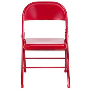 Red Metal Folding Chair (2-Pack)