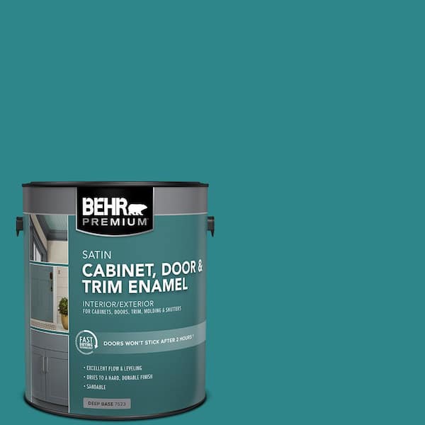 BEHR PREMIUM 1 gal. #M460-6 Thai Teal Satin Enamel Interior/Exterior Cabinet, Door & Trim Paint