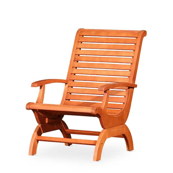 Unbranded Natural Oil Eucalyptus Wood Lawn Chair, Outdoor Plantation Chair for Relaxing, for Garden Patio
