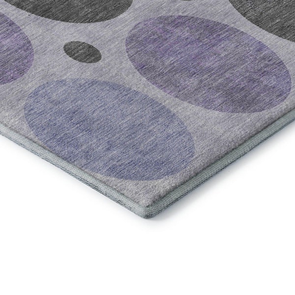 Mayfield Premium Machine Washable Abstract AMF1949 Lavender 2 ft. x 7 ft. Runner Rug
