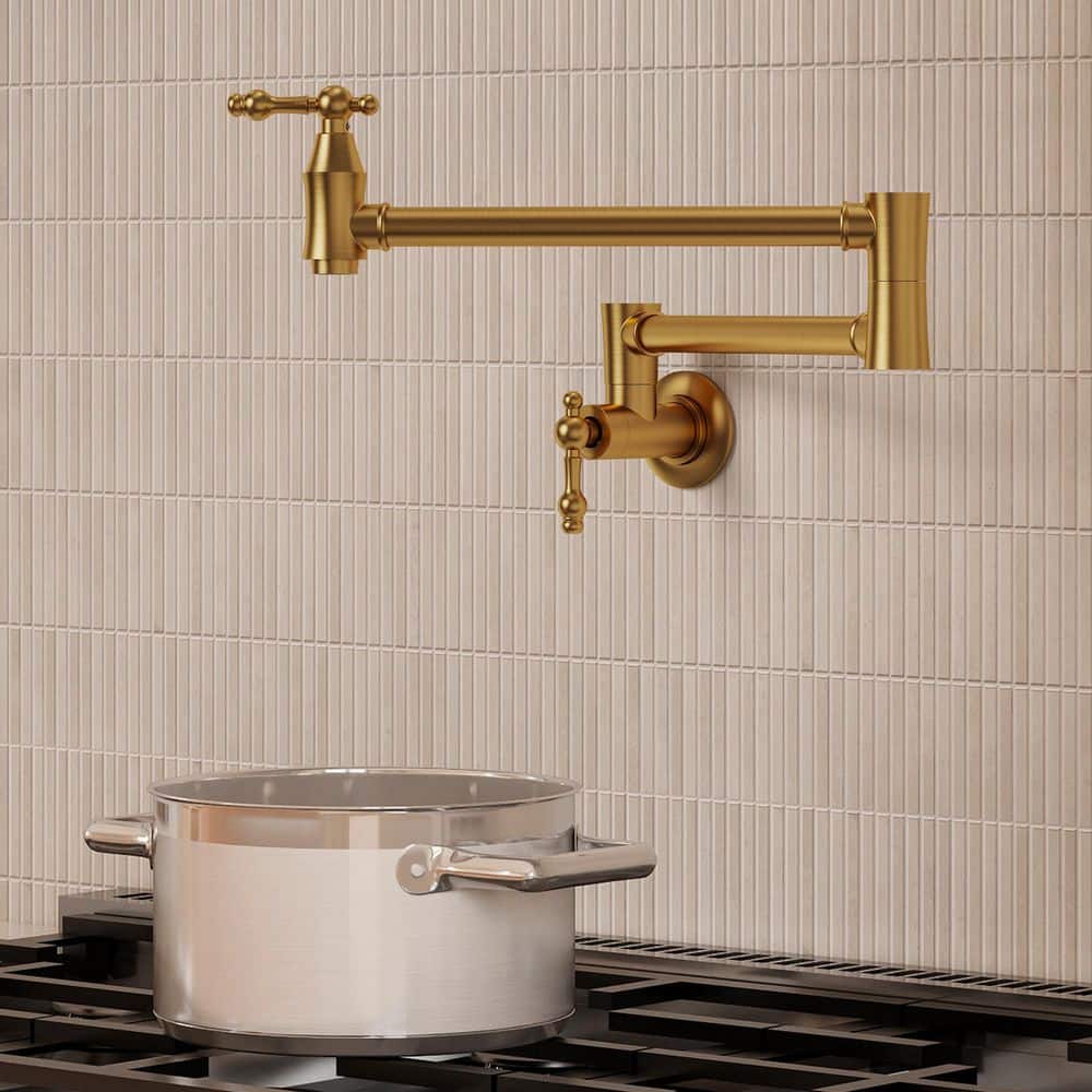 Best HD Pictures about  Brushed Gold Pot Filler  with No AI Images