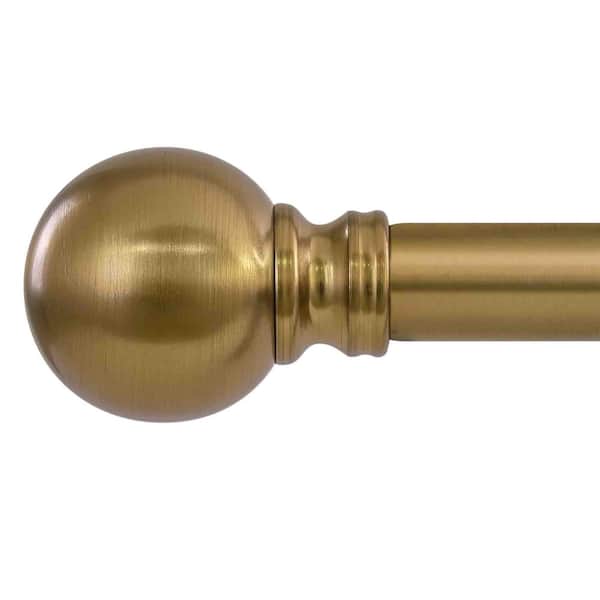 16 in. - 144 in. Adjustable 1 in. Single Curtain Rod in Warm Gold