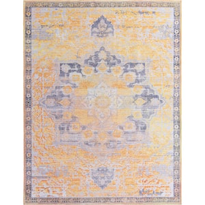 Renaissance Roma Tuscan Yellow 10 ft. 6 in. x 13 ft. Machine Washable Area Rug
