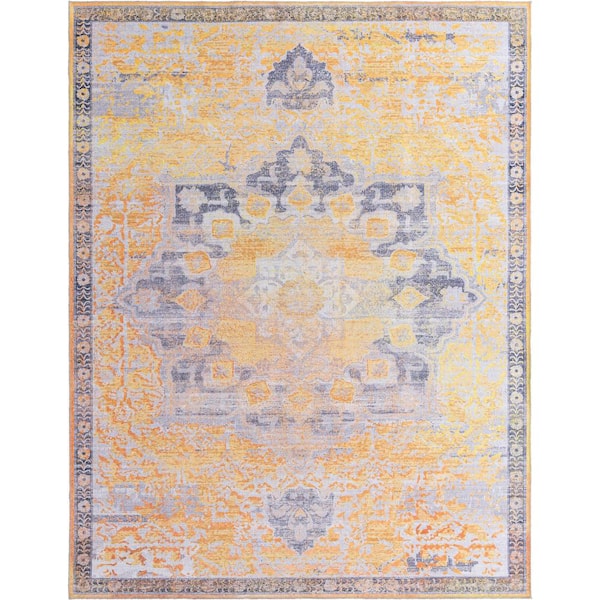 Unique Loom Renaissance Roma Tuscan Yellow 10 ft. 6 in. x 13 ft. Machine Washable Area Rug