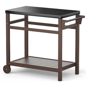 Brown Outdoor Patio Grilling Backyard BBQ Grill Cart