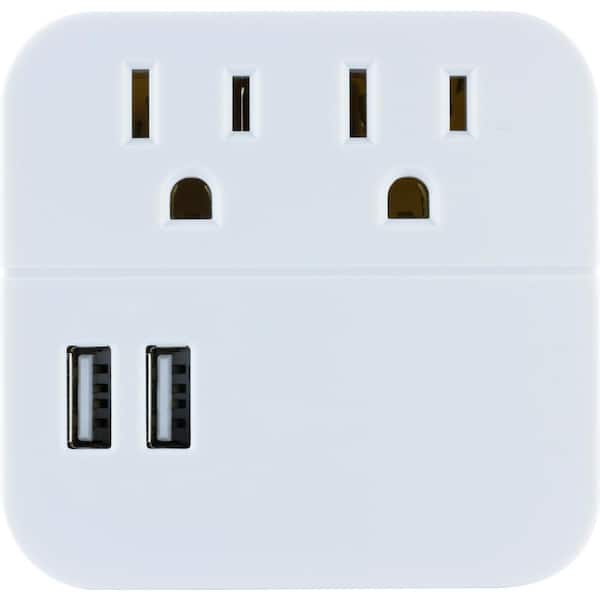 GE 2-Outlet 2 USB 1.0A 5-Watt UltraCharge Pro Surge Protector