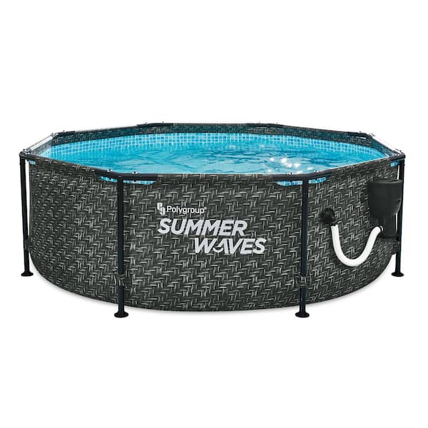 Summer Waves 8 ft. x 30 in. Round Hard Side Above Ground Swimming Pool Set