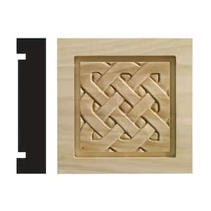Celtic Collection 1-3/16 in. x 5-1/2 in. x 5-1/2 in. White Hardwood Casing Door and Window Corner Block Moulding
