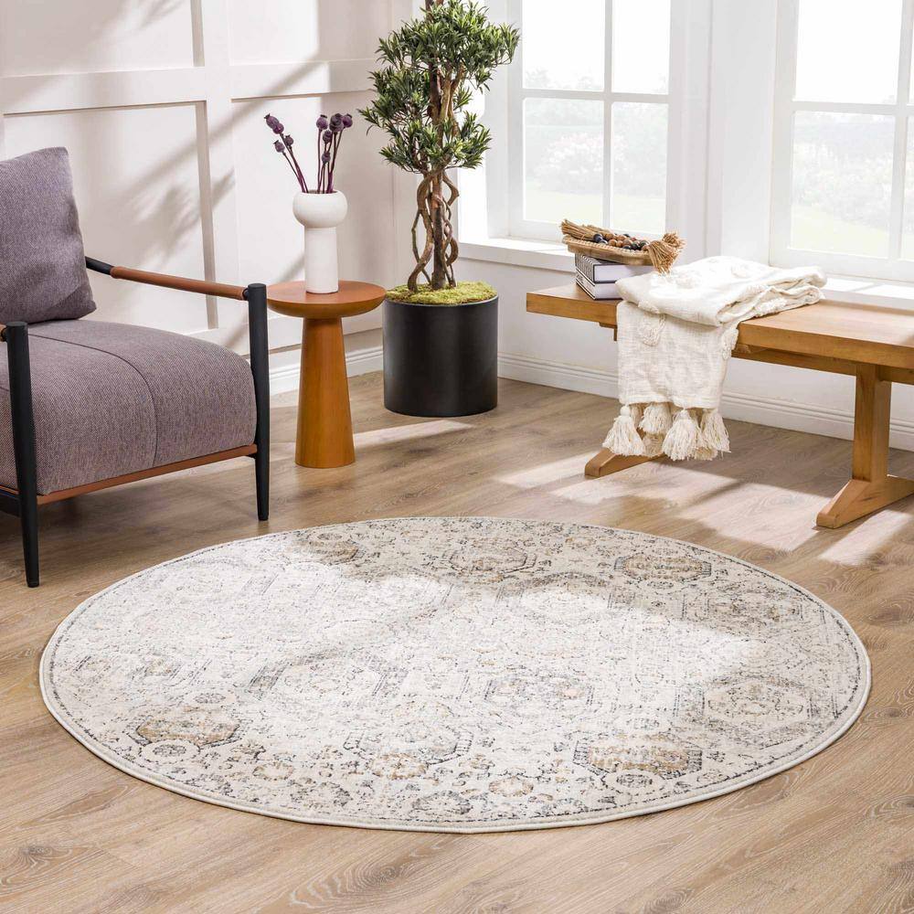 Parkerfield Stain-Resistant Black Synthetic 2' x 2'11" Area Rug