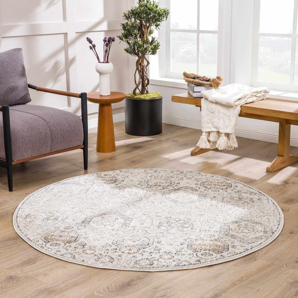 Parkerfield Beige and Black Medium Pile Rectangular Area Rug