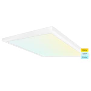 LUXRITE 40-Watt 24 x 24 in. 4000 Lumens Integrated LED Panel Light 3 Color Selectable Damp Rated UL-Listed LR24015-1PK - The Home Depot