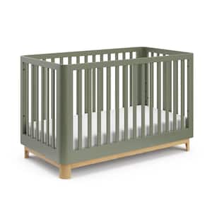 Santos Olive with Natural 3-in-1 Convertible Crib