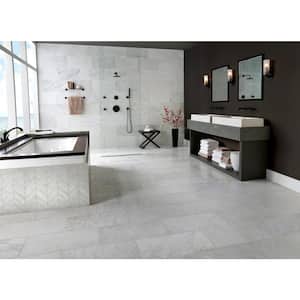 White Quarry Chevron 12 in. x 14.75 in. Mixed Marble Look Floor and Wall Tile (10 sq. ft./Case)