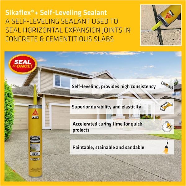 Sika - 29 fl. oz. Sikaflex Self-Leveling Horizontal Joint Elastic Polyurethane Sealant in Gray