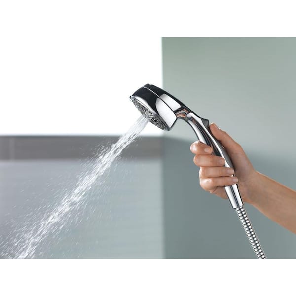 7-Spray 3.4 in. Single Wall Mount Handheld Shower Head in Chrome