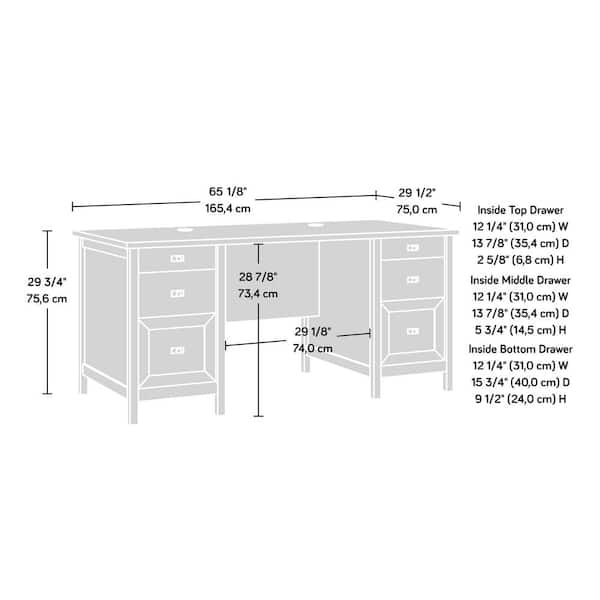 SAUDER Select 59.055 in. White 2-Drawer Gaming Desk with File Storage  429612 - The Home Depot