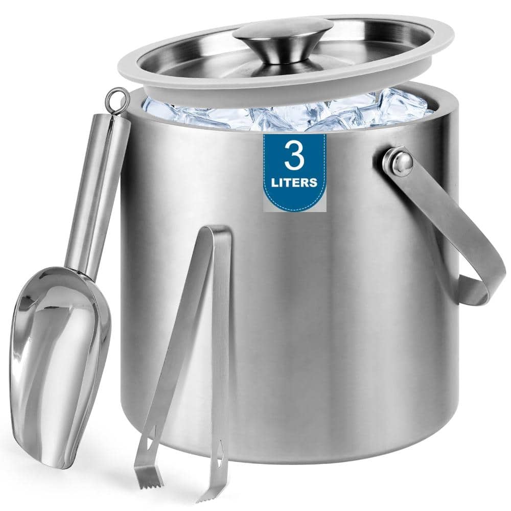 Double-Wall Insulated Ice Bucket 3 L – Stainless Steel with Lid, 7 in. Diameter, 304 Food-Grade Inner Layer for Parties price history on PriceWatchPro
