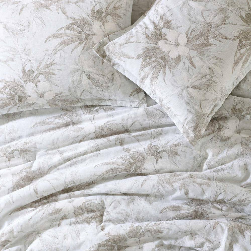 Beachway Blooms King Gray Cotton Duvet Cover Set