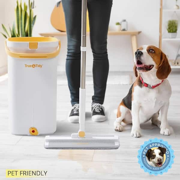 True & Tidy Mop Bucket with Pump System in Lemon BUCKET-900 LEMON