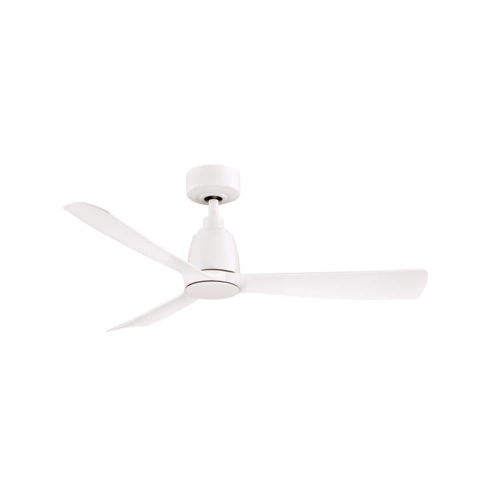 Kute 44 in. Indoor/Outdoor Matte White Ceiling Fan with Remote Control and DC Motor