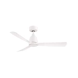 Kute 44 in. Indoor/Outdoor Matte White Ceiling Fan with Remote Control and DC Motor
