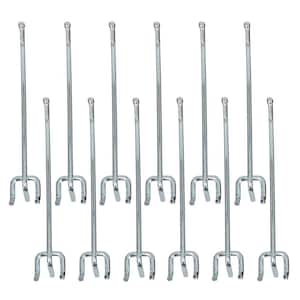 6 in. Zinc-Plated Steel Straight Peg Hooks (12-Pack) for 1/4 in. Pegboards