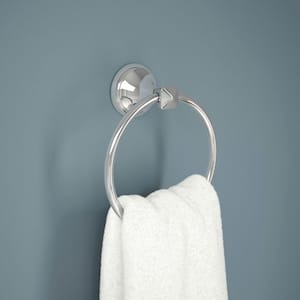 Esato Wall Mount Round Closed Towel Ring Bath Hardware Accessory in Polished Chrome