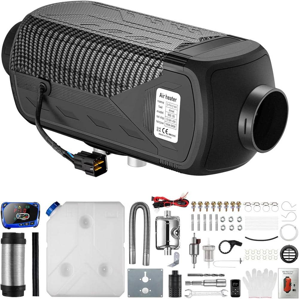 12V-24V 8KW BTU Diesel Space Heater with Muffler, Remote Control, LCD Monitor, Fast Heating Defrost Defog in Black price history on PriceWatchPro