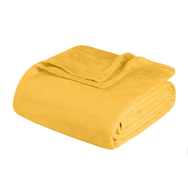 HomeRoots Gold Geometric Cotton Throw Blanket